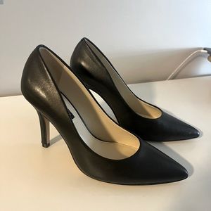 Nine West Black Leather Heels